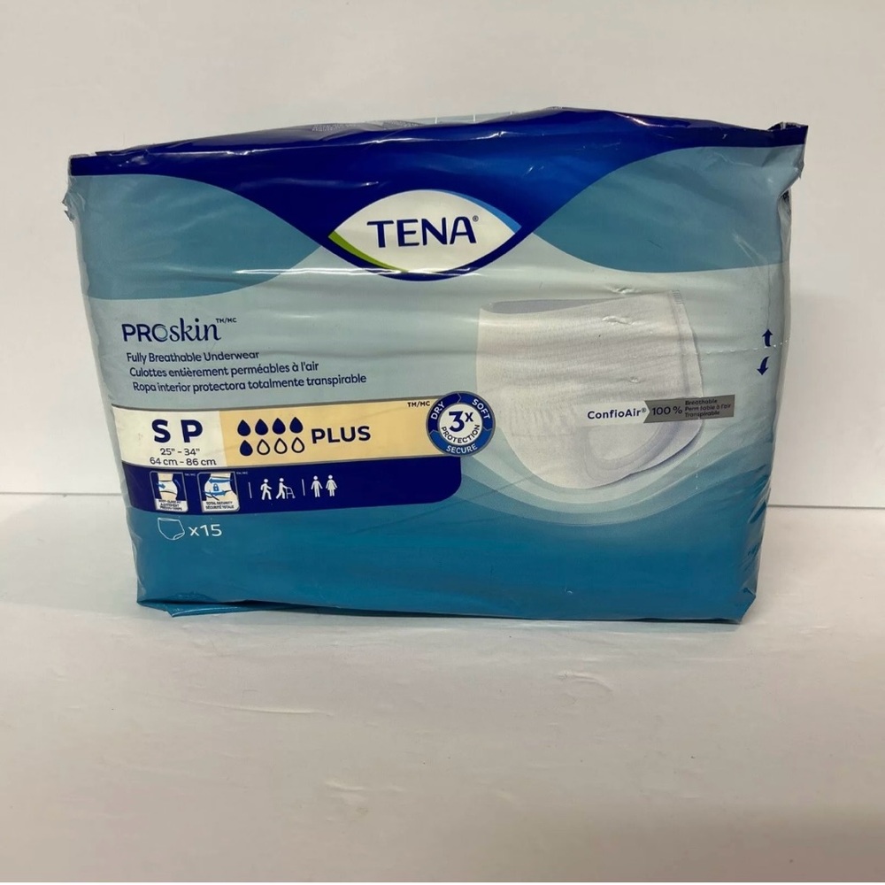 TENA PROskin PLUS Unisex Incontinence Underwear 72631 Size S(25"-34") Pack of 15